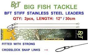 2 BFT STAINLESS STEEL STIFF JERK BAIT LEADERS PREDATOR FISHING WIRE PIKE TRACES
