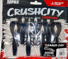 Rapala Crush City Clean Up Craw Black Blue Flake